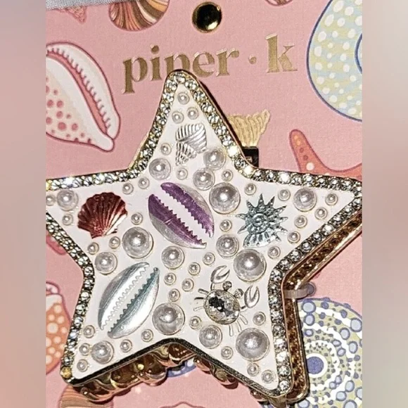 NWT ⚜️🤍⚜️ Piper K Gorgeous Starfish Hair Clip with Seashells and Pearls - Picture 4 of 15